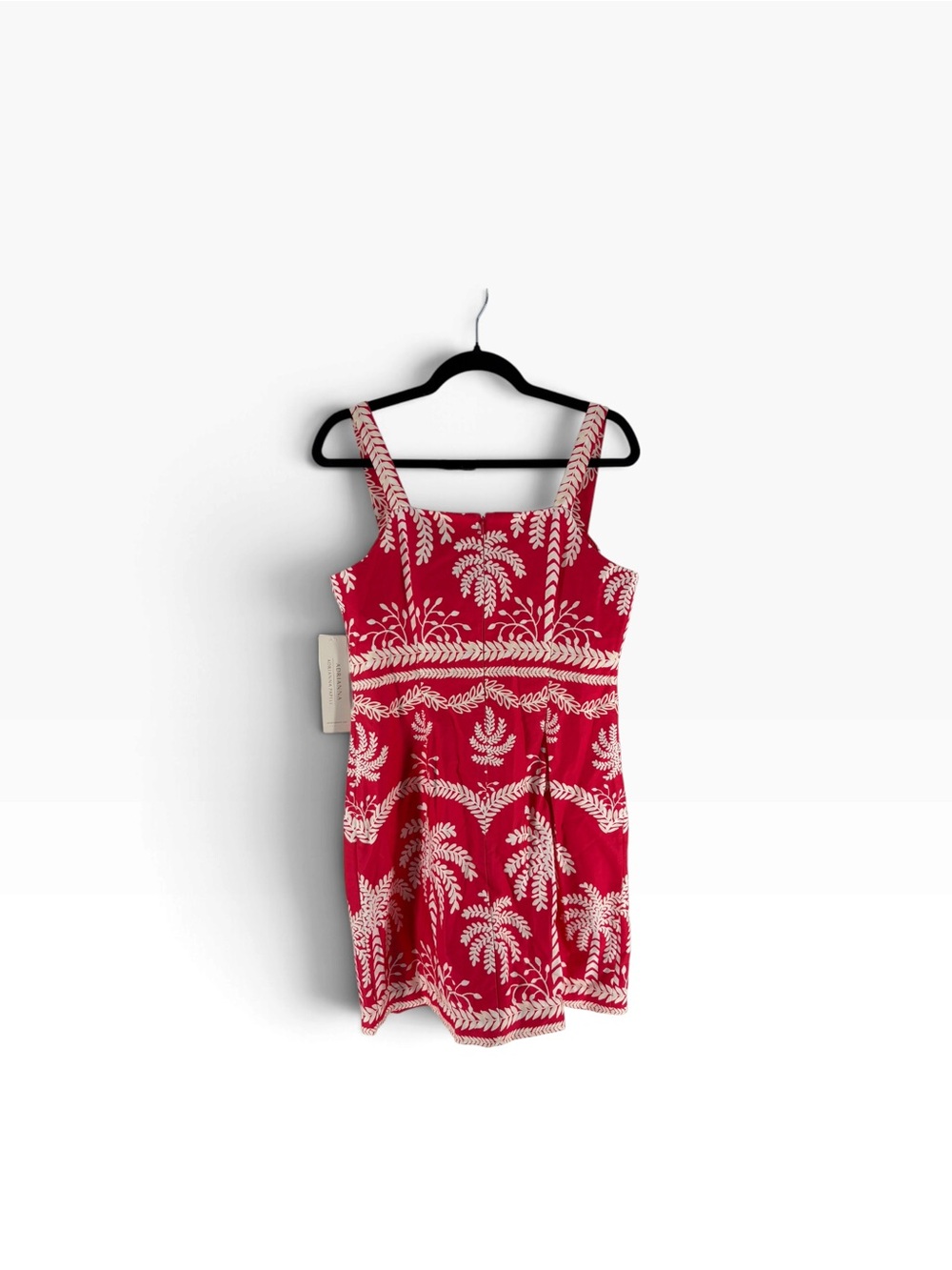 New Adrianna Papell Red Embroidered Mini Dress with White Detailing size 6 - Picture 2 of 6
